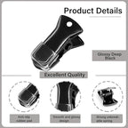 35 Pack Mini Metal Alligator Clips for Crafts Non-Slip Silicone-Coated Retro DIY Badge Small Clips (Glossy Deep Black)