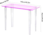 Acrylic Desk, Modern Study Table for HomeOffice-Extended Surface Multi-Purpose Console & EntrywayTable, Sturdy Lightweight Design（(42.5-inch, Pink)