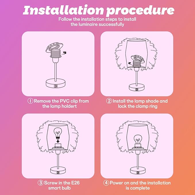 Smart Touch Control Bedside Table Feather Lamp Night Light with USB Charging for Girl, Baby, Alexa Voice Compatible, 9W 800LM Dimmable RGB Color Changing Lamp for Bedroom Nursery Desk Decor