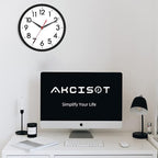 AKCISOT 12 Inch Wall Clock Silent Non-Ticking Modern Wall Clocks Battery Operated - Analog Classic Clock for Office, Home, Bathroom, Kitchen, Bedroom, School, Living Room(Black)