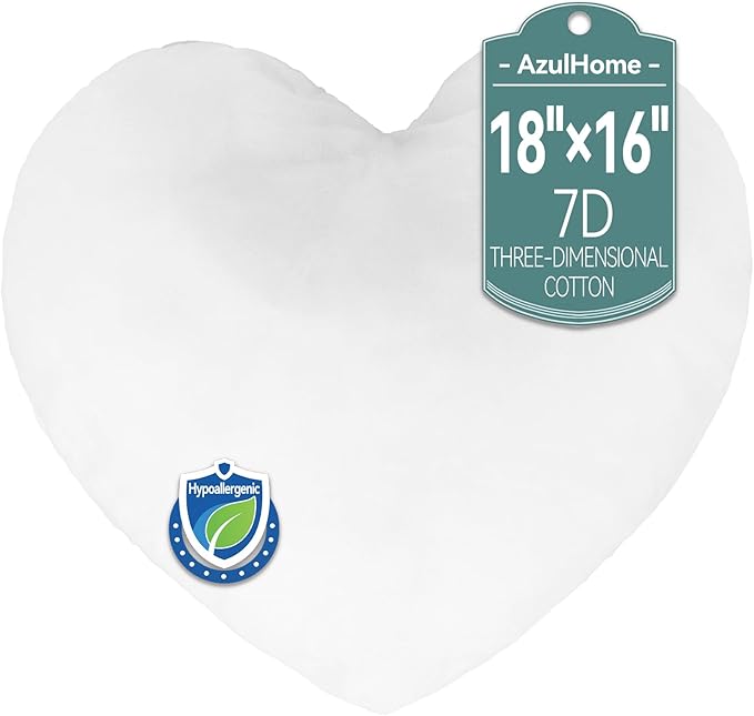 Throw Pillow Inserts, Heart Pillow Insert for Mother's Day, Lightweight Soft Fillers for Sofa, Bed, and Home Décor, Outdoor Pillow Insert