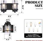 Bathroom Vanity Light Fixtures,2 Light Bathroom Vanity Lights,Black Farmhouse Sconce Over Mirror(Bulbs not Included)