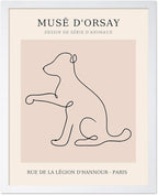 Poster Master Vintage Poster - Retro One Line Dog Drawing Print - Dog Art - Minimal Gift for Men, Women, Animal Lover - Abstract Wall Decor for Home, Office, Bedroom, 11x14 White Framed