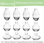 Glass Bud Vase for Centerpieces: 12Pcs Glasseam Clear Mini Small Vases for Flowers Bulk Flower Vase Set Aesthetic Cute Handmade Tiny Short Wedding Table Centerpiece Decor