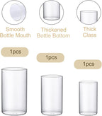PHOSPHOR Hurricane Candle HoldersFor Pillar Candle Clear Glass Cylinder Centerpieces Vases Table Decoration Centerpiece Floral Room Decor Clear Seeded Bubbles Living Dining Kitchen 3 Pieces