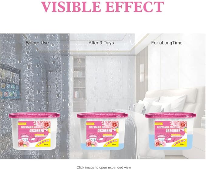 CANAGER Moisture Absorber Box, Lemon Rose-6 packs, Dehumidifier for Closet, Bedroom and Kitchen, Odor Eliminator,Moisture Absorber 12.5 oz.