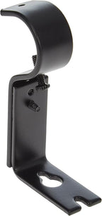 Amazon Basics Adjustable Curtain Rod Wall Bracket Hooks, Set of 2, Black