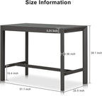 PURPLE LEAF 39.1'' Rectangle Outdoor Patio Counter Height Dining Table, Durable Aluminum Bar Height Pub Table for Counter Bar Stool, Water-Proof Tall Dining Table with Sturdy Legs, Grey