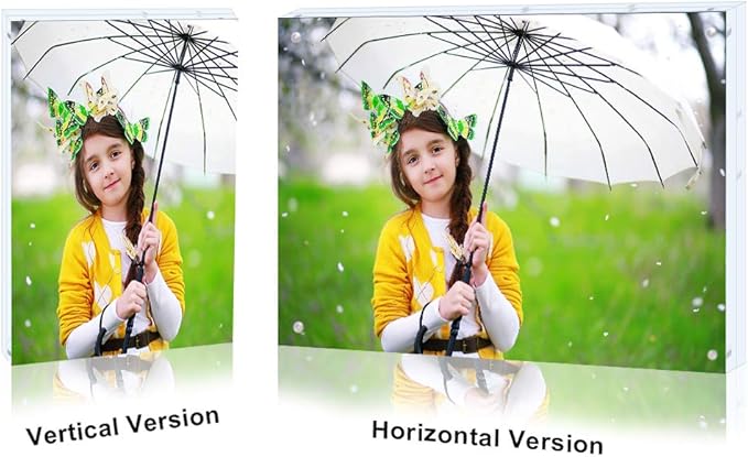 Premium Acrylic Photo Frame 4x6-5 Pack Gift Box Package, Clear Free Standing Desktop Magnetic Frame Double Sided Best Gift for Family, Perfect Decorate Birthday Wedding Party