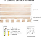 AZSKY Natural Wood Nursery Shelves Floating Wall Book Shelves Nursery Kids Baby Toddler Room Décor 36 in Bookshelf for Toy Picture Display a Set of 3 Same Sizes