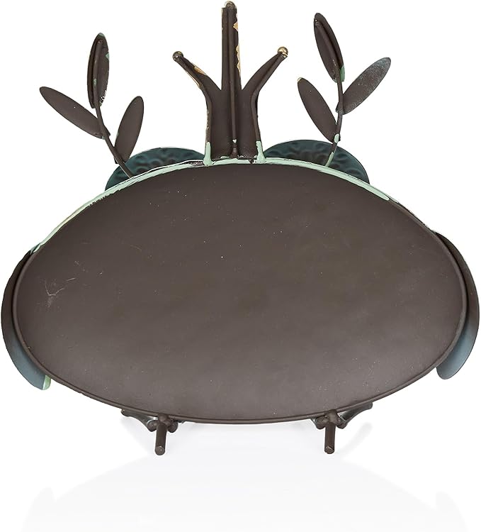 Alpine Corporation MCC808HH Metal Owl Queen, Whimsical Animal Outdoor Décor for Patio, Lawn & Garden, 8"H, Multicolor