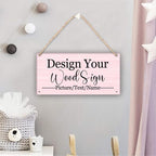 Personalized Rustic Wooden Sign, Custom Plaque Wall Hanging, Art Wood Board Sign for House, Customized Name Sign, Gifts for Family Members Teachers Friends 11.8x5.9 inch