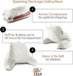 Nestl Reading Pillow for Kids, Small Bed Pillow, Back Pillow for Sitting in Bed, Memory Foam Chair Pillow, Reading & Bed Rest Pillows, White Back Pillow for Bed, Arm Pillow with Pockets