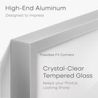 Homeforia 12x17 Picture Frame Silver, High End Metal 12x17 Frames with Mat 10x15 for Photo, 12 x 17 Silver Poster Frame Matted to 10 x 15 Print, 17x12 Hanging Frame, Tempered Glass, Wall Kit, Set of 1