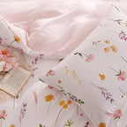 Floral Comforter Set King Size - 3 Pieces Pink White Floral Comforter Bedding Sets Reversible Pattern,King Size Back to School Comforter with Flowers Patterned and 2 Pillowcases