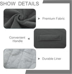 MeMoreCool Square Stuffed Pouf Ottoman Foot Rest, Floor Pouf Foot Stool with Foam Chunk Filling, Soft Stuffed Ottoman Footrest for Living Room, Dark Grey