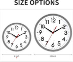AKCISOT Wall Clock 8 Inch Silent Non-Ticking Modern Clocks Battery Operated - Analog Small Classic for Office, Home, Bathroom, Kitchen, Bedroom, School(Gray)