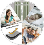 MIULEE Linen Blackout Curtains and Drapes 100% Room Darken Thermal Insulated Grommet Window Panels with Coating 2 PCs W 42 x L 84 inches Sage Green