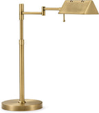 VONLUCE LED Desk Lamp, Adjustable Industrial Style Metal Table Lamp, Dimmable Reading Lamp for Living Room Bedroom Office, Antique Gold