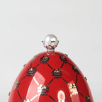 Christmas Candles | Scented Egg Candle with Cinnamon, Caramel, and Nutmeg | Elegant Christmas Decor & Gift | Warm Holiday Ambiance for Living Room and Gatherings | 14 Cm | Red