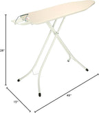 Brabantia Size B Ironing Board (49x15 in) 7 Height Options, Adjustable Steam Iron Rest Holder (Ecru) Non-Slip Feet, Anti-Collapse Child Locks