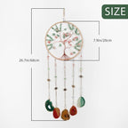 Rainbow Agate Gemstone Large Dream Catcher Crabapple Chakra Tree of Life Dream Catcher with Crystal Stones Handmade Dreamcatcher Wall Decor for Adults Boys Girls Bedroom Garden Bless Gift