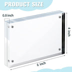 5 Pack 4 x 6 Inches Acrylic Picture Frame Desktop Frameless Photo Frame Double Sided Transparent Acrylic Horizontal Magnetic for Desk Desktop Display Pictures Holder