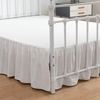 Bed Skirt King Size Ruffled Bed Skirts with Split Corners,14 Inch Drop Dust Ruffle Bed Skirt with Platform, Ivory