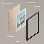 SIGNWIN Framed Washed Out Tropical Island Wall Art, Set of 4 Island Palm Tree Beach Landscapet Wall Decor Prints, Nature Wilderness Wall Décor for Living Room, Bedroom - 11"x14"Black