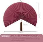 Fan Wall Decor,Japanese Wall Fan Decor,Large Bamboo Fan Wall Art For Boho Hanging Headboard,Decorative Folding Fan For Over Bed Decorations,Large Wall Dcor (Rasberry, 60inch)