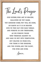 FZMHASLWW The Lords Prayer Wall Decor Art 24"×16" Our Father Prayer Bible Verse Sign Large Wood Framed Wall Hanging (Wood)