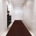 Custom Size Backed Non-Slip Area Rugs Runner, Easy Clean, Waterproof Runner Rugs for Hallway Entryway, Kitchen, Laundry, 4FT x 17FT, Brown