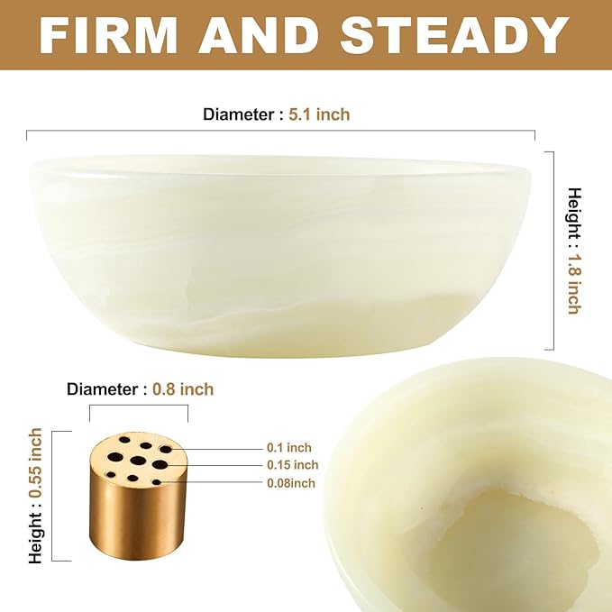 Koville Turkish Natural Marble Incense Holder, Incense Holders for Sticks, Sturdy Incense Burner Ideal for Meditation and Relaxing, Easy to Clean(Green Onyx)