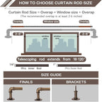 Industrial Curtain Rods 18 to 120 in,Blackout Curtain Rod,Adjustable Length,1 in Diameter Pipe,Wall or Ceiling Mounted,for Bedroom and Living Room (Antique Brass18” to 120”)
