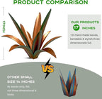 DIY Metal Agave Plant Art Yard Tequila Art Sculpture, Tequila Rustic Garden Sculpture Statue Outdoor Decor,Agave Metal Plants for Yard, Garden Lawn Ornaments (12 Leaves -Green)