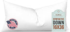 Pillowflex Synthetic Down Pillow Insert - 16x36 Down Alternative Pillow, Ultra Soft, Large Rectangle Body Sleeping Pillow, Lumbar, Long, Back - 1 Decorative Pillow Form