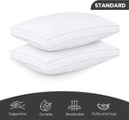 Utopia Bedding Bed Pillows for Sleeping Standard Size (White), Set of 2, Cooling Hotel Quality, Gusseted Pillow for Back, Stomach or Side Sleepers