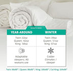 APSMILE California King Size Down Feather Fibers Heavyweight Duvet Insert - Thick Comforter with 100% Cotton Cover, Fluffy Fill-Power Winter Bedding for Cold Weather (104 x 96 inches, Ivory White)