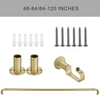 Room Darkening Curtain Rod, Wrap Around Design, Extra-Thick 1-Inch Diameter Single Drapery Rod, Extendable Metal Rod Set for the Blackout Curtains and Sheer (Antique Gold, 48-84")