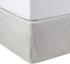 Amazon Basics Lightweight Pleated Bed Skirt, Queen, Light Grey, Solid