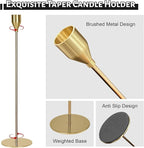 Taper Candle Holders, Set of 6 Candlestick Holders for Table Centerpieces, Weddings, Parties, Anniversaries and Home Decor, Elegant Candle Holders (Gold)