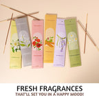 Folkulture Incense Sticks with Incense Holder | Set of 6 (120) Organic Fall Insence-Sticks with 45 Mins Burn Time | Non Toxic Sandalwood Incense | Fall Scents or Rose & Lavender Inscents for Home