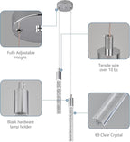 Modern Light Fixture Kitchen Island Pendant Light Dimmable LED Chrome Pendant Lights Mini Crystal Pendant Lighting for Bedroom Dining Room Living Room（2-Light ）