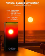 Sunset & Sunrise Table Lamp, Dimmable Ambient Desk Lamp with 6 White Noise Sounds, Touch & Remote Control with Timer for Bedroom, Living Room, Home Office, Bar, Restaurant