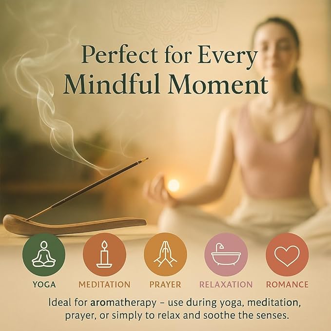 Premium Incense Sticks, Lavender, Sandalwood, Jasmine, Patchouli, Nag Champa, Vanilla, Variety Gift Pack 180 Sticks, Includes a Holder in Each Box