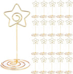 20PCS 3.35 Inch Table Number Stands - Place Card Holders for Wedding Centerpieces, Birthday Party, Photo Picture Frame Display (Star Shaped-Gold)