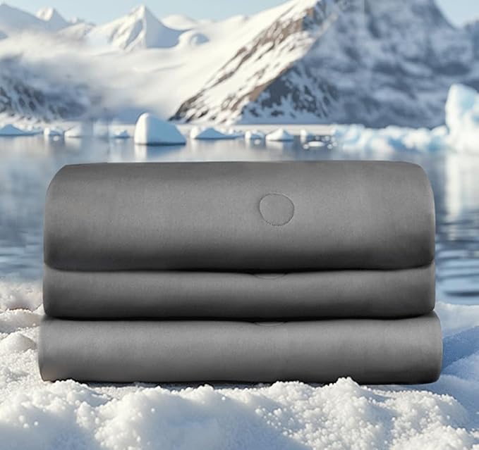 Twin XL Cooling Comforter with Tencel™ Fill for Hot Sleepers & Night Sweats - Lightweight, Breathable,Double-Sided Cold Blanket All Season Thin Bedding (Grey, Twin/Twin XL 68"x 90")