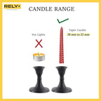 Rely+ Candlestick Holders Set of 2 Mini Stand Dinning Coffee Table Centerpiece Candle Holders Taper Candlesticks Holders Decor Home Easter Candle Holder for Mantel Wedding Party (Black)