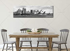 DJSYLIFE Sydney Skyline Wall Art Decor Canvas Print Black and White City Building Landscape Poster Australia Cityscape Modern Artwork Painting for Bedroom Office Home Decoration - 13.8" x 47.3"