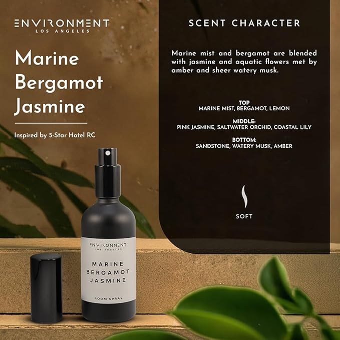 Stone Candles Environment Inspired by 5-Star Hotels RC Room Spray, 100ml Air Freshener (Marine | Bergamot | Jasmine) Home Fragrance Accessories, Room Perfume, Room Deodorizer, Vegan & Cruelty-Free